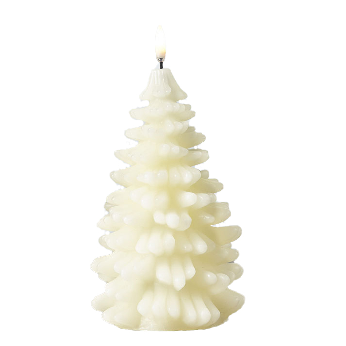 Illuminated Garden: Uyuni Flameless Christmas Tree Candle 4.25 x 8 Ivory