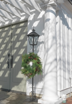 Iron and Glass Candle Lantern and Wreath Holder - 5.6 Feet