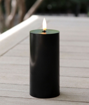 Set of 3 Black Outdoor Flameless Candles - Timer - NEW 2024