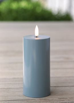 Set of 3 Light Blue Outdoor Flameless Candles - Timer - NEW 2024
