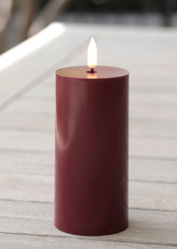 Set of 3 Burgundy Outdoor Flameless Candles - Timer - NEW 2024