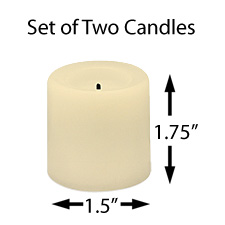 Cream Round Battery Operated 1.75 Inch Candle